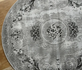 Килим Ezel D1245 dark gray круг